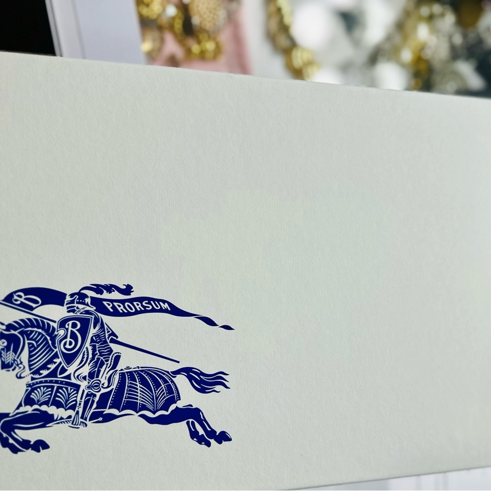 Burberry White Envelope with Blue Logo